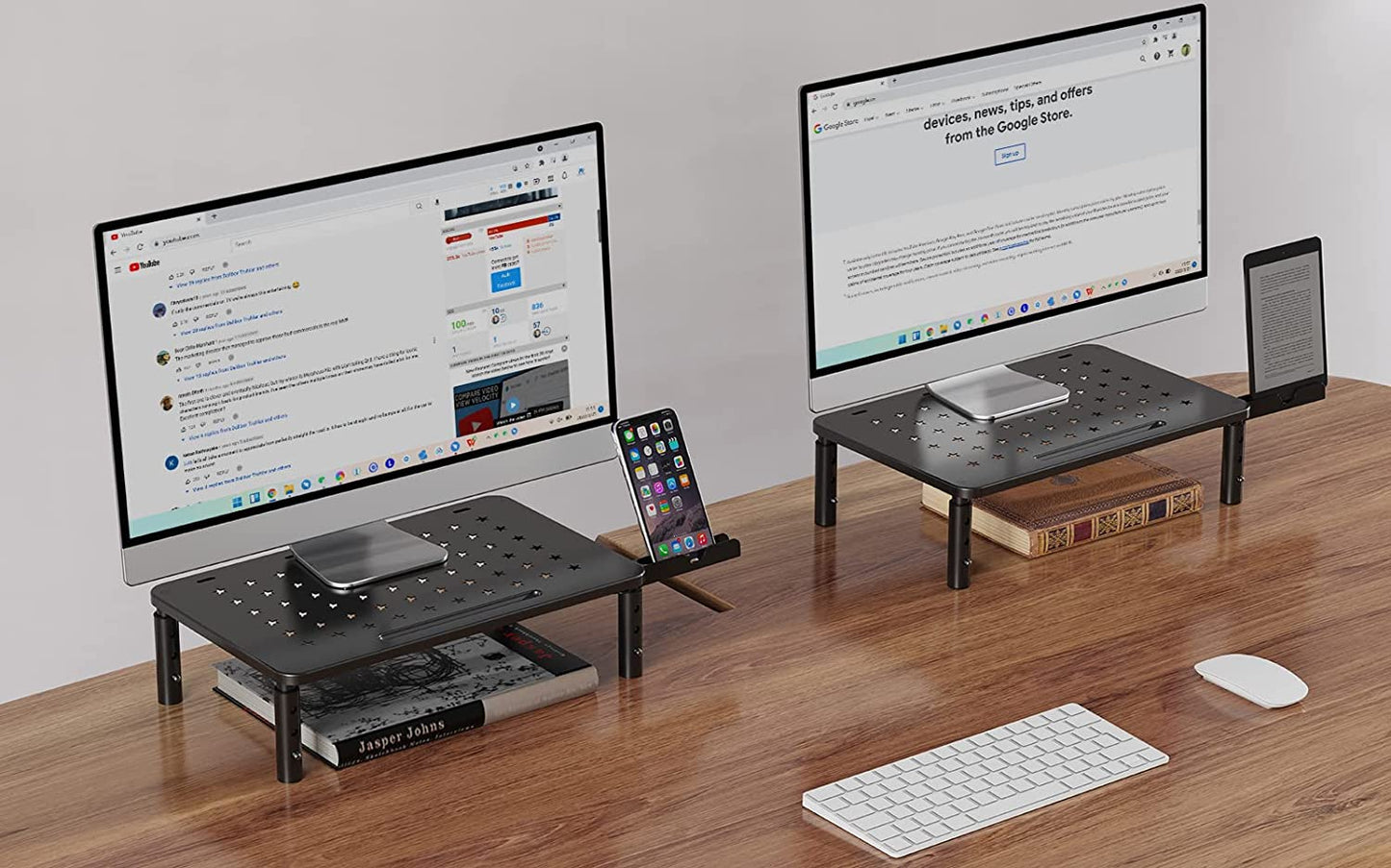 black monitor stand riser