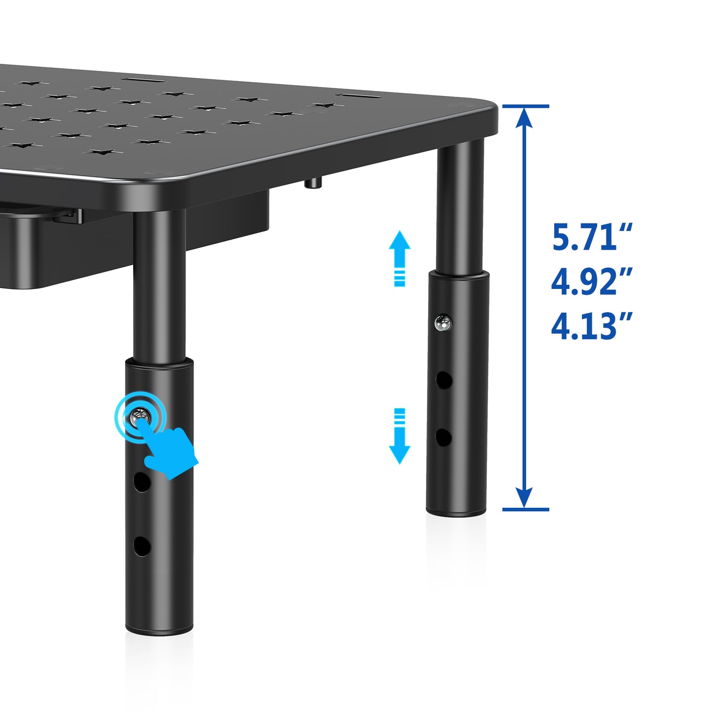 Adjustable Monitor Stand with Divided Drawer