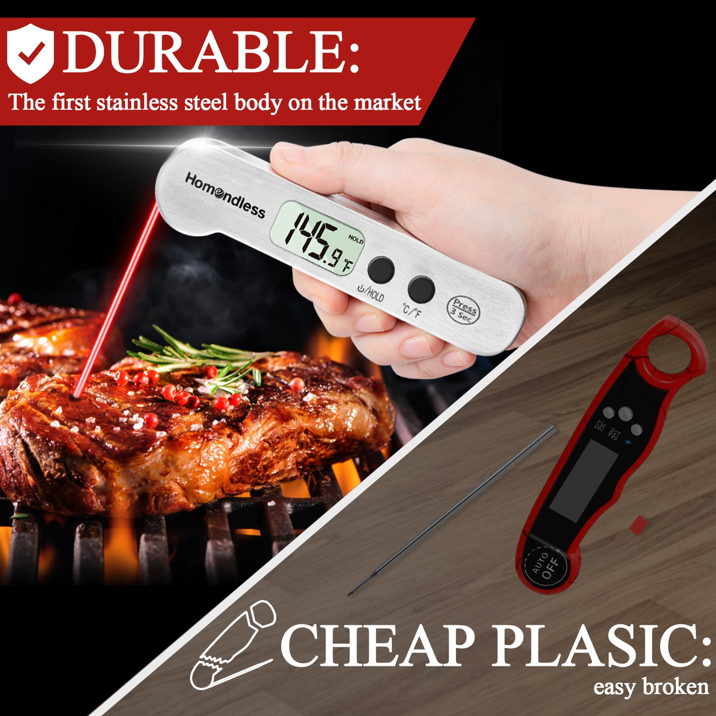 Silver Meat Thermometer