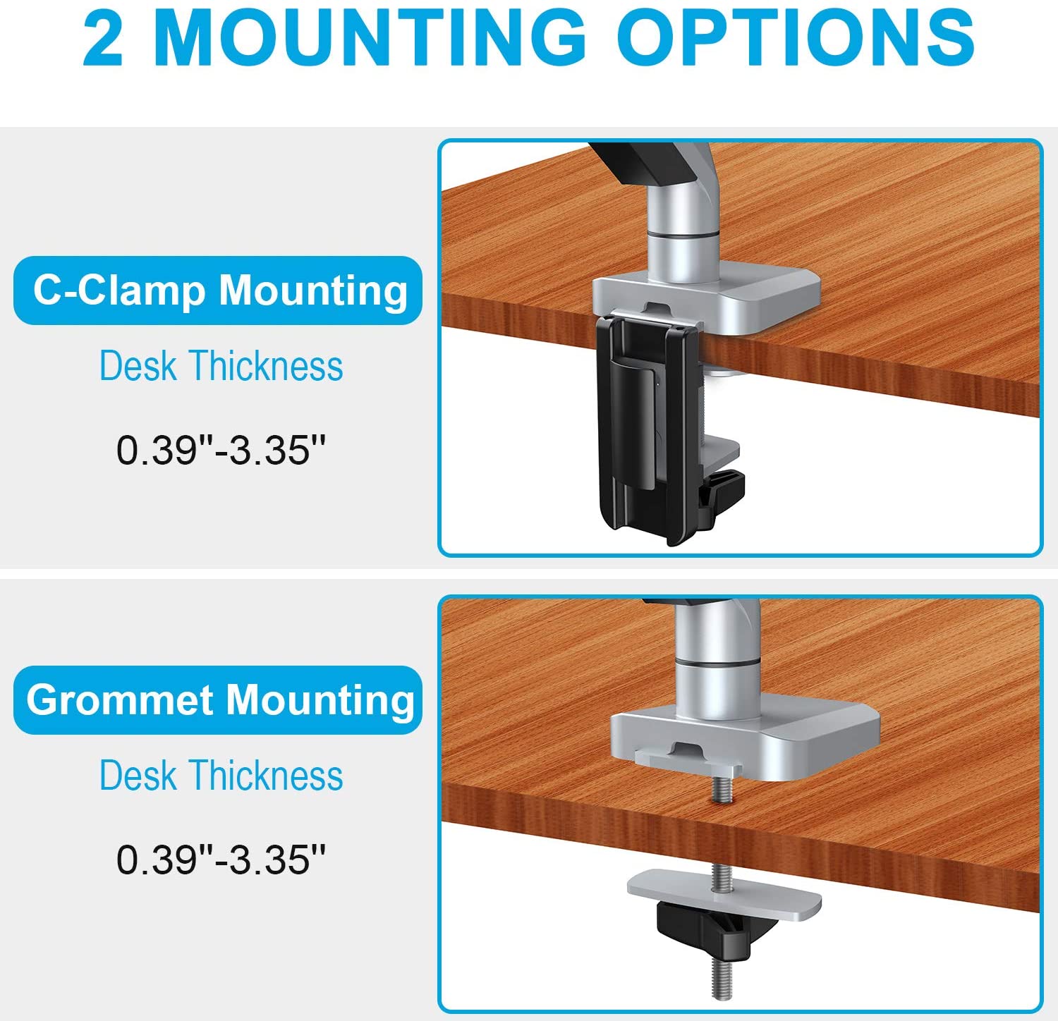 Single Arm monitor mount with 2 mounting options