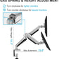 Dual Arms height adjustable monitor mount with gas spring