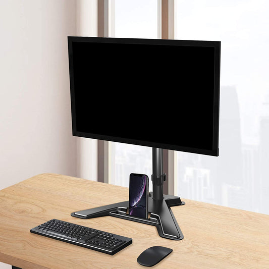 Single Arm free standing monitor desk stand for home and office