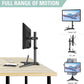 Single Arm full motion single monitor stand with swivel, tilt, and rotation to have a better viewing