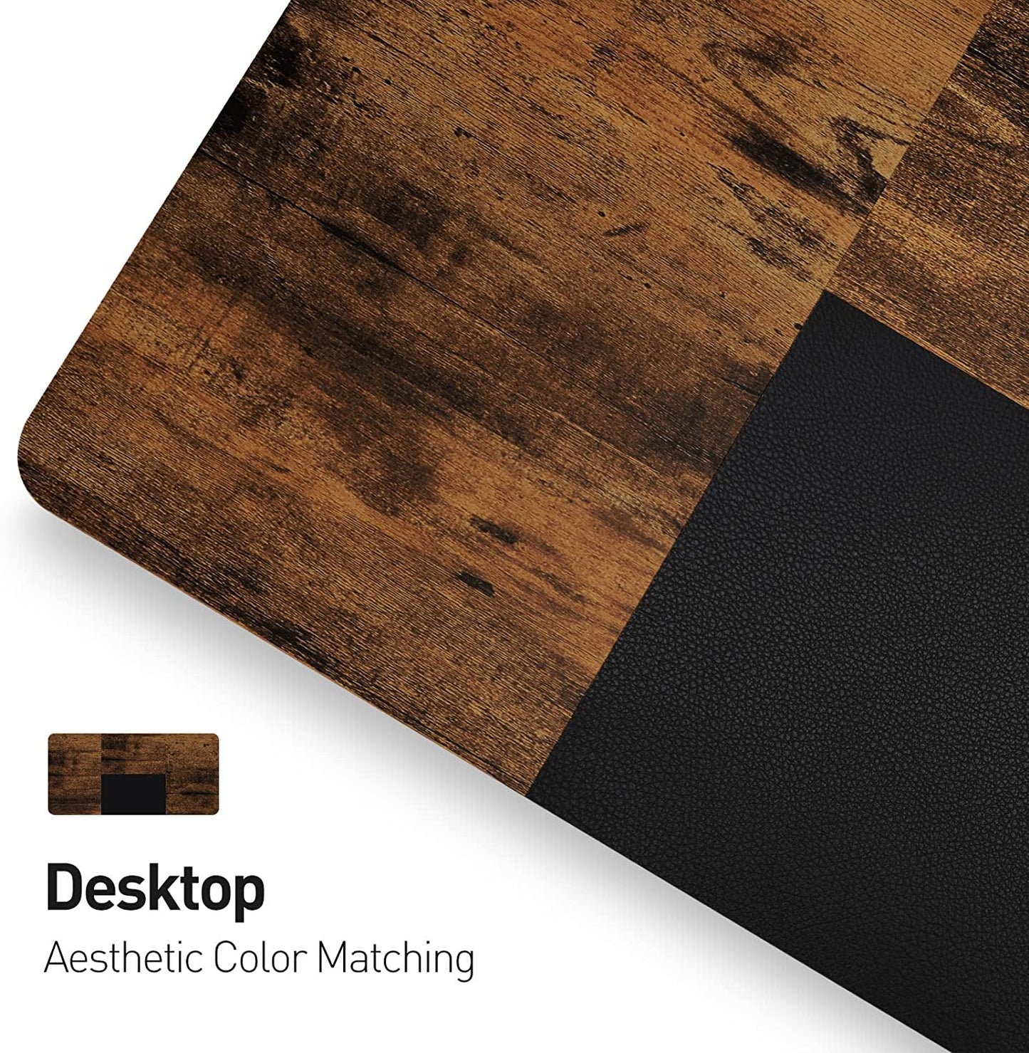 Rustic Brown + Black stand up desk with rustic brown desktop