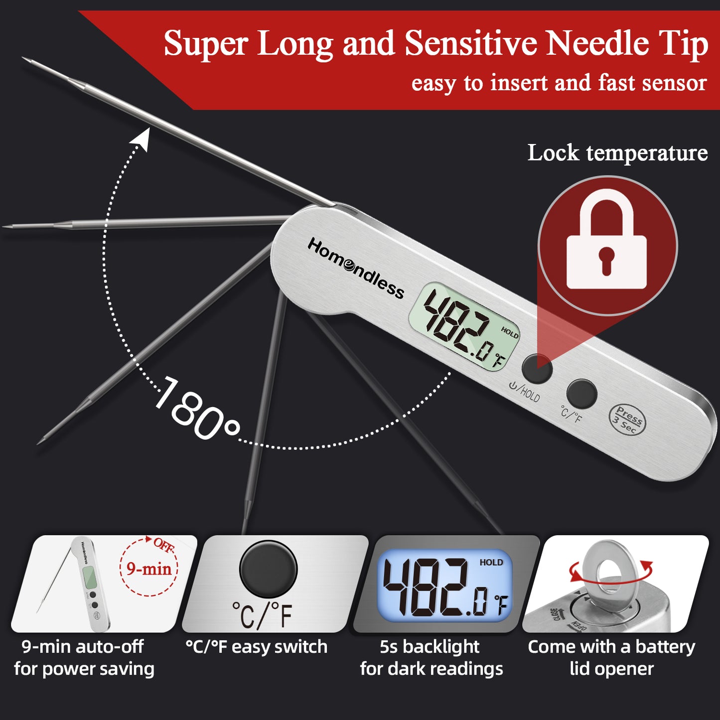 Silver Meat Thermometer