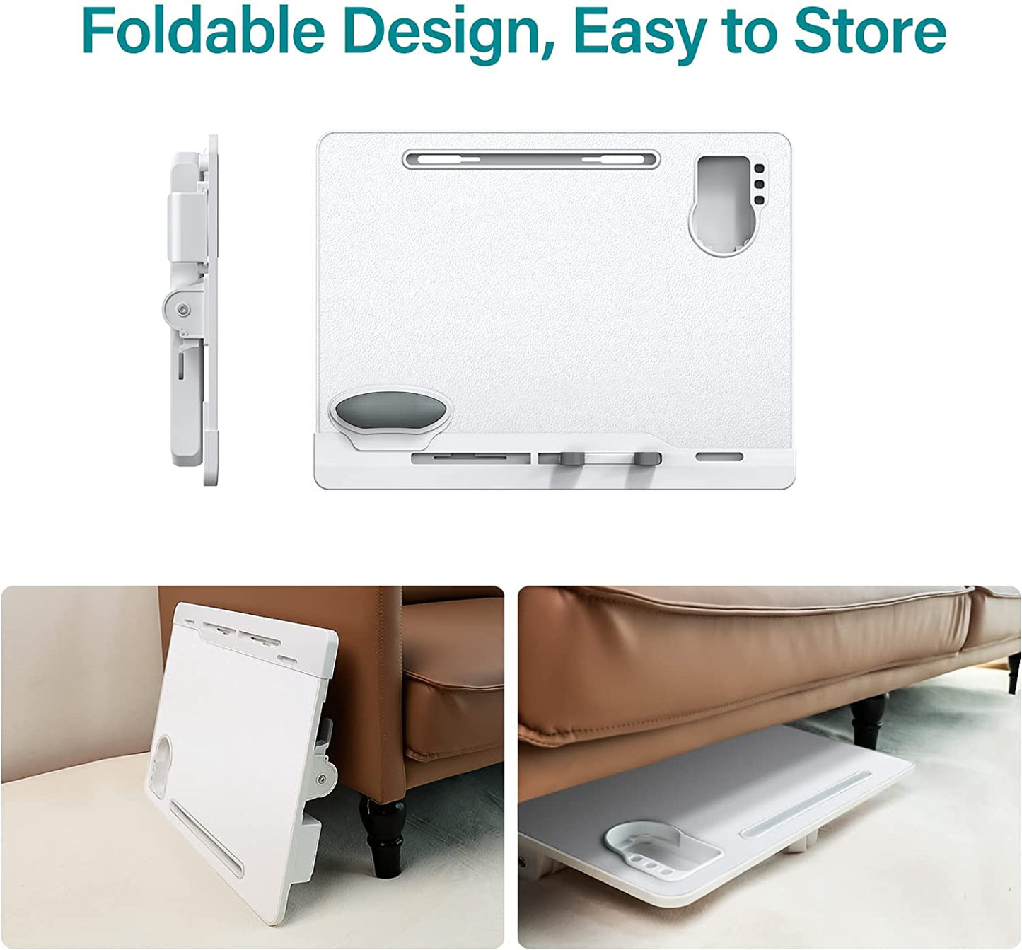 White foldable laptop table