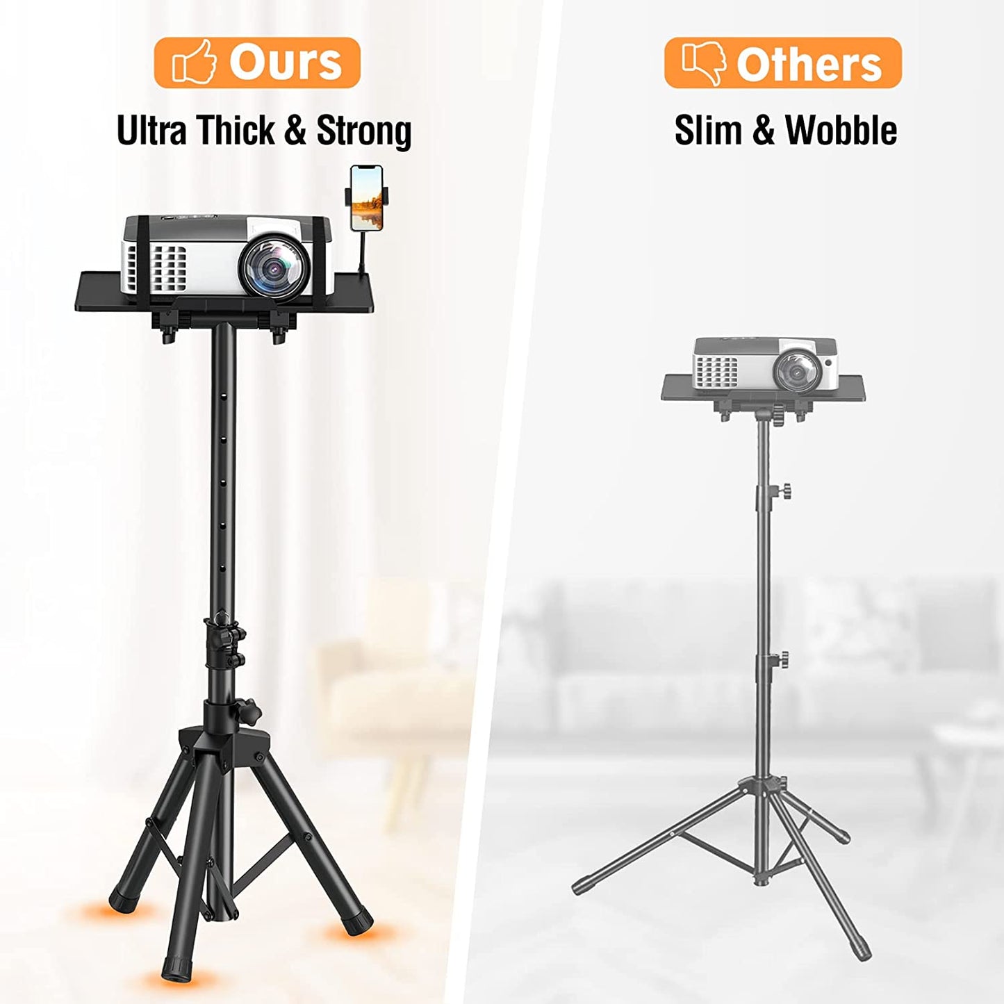 ZIMILAR Tripod Projector Stand with Phone Holder