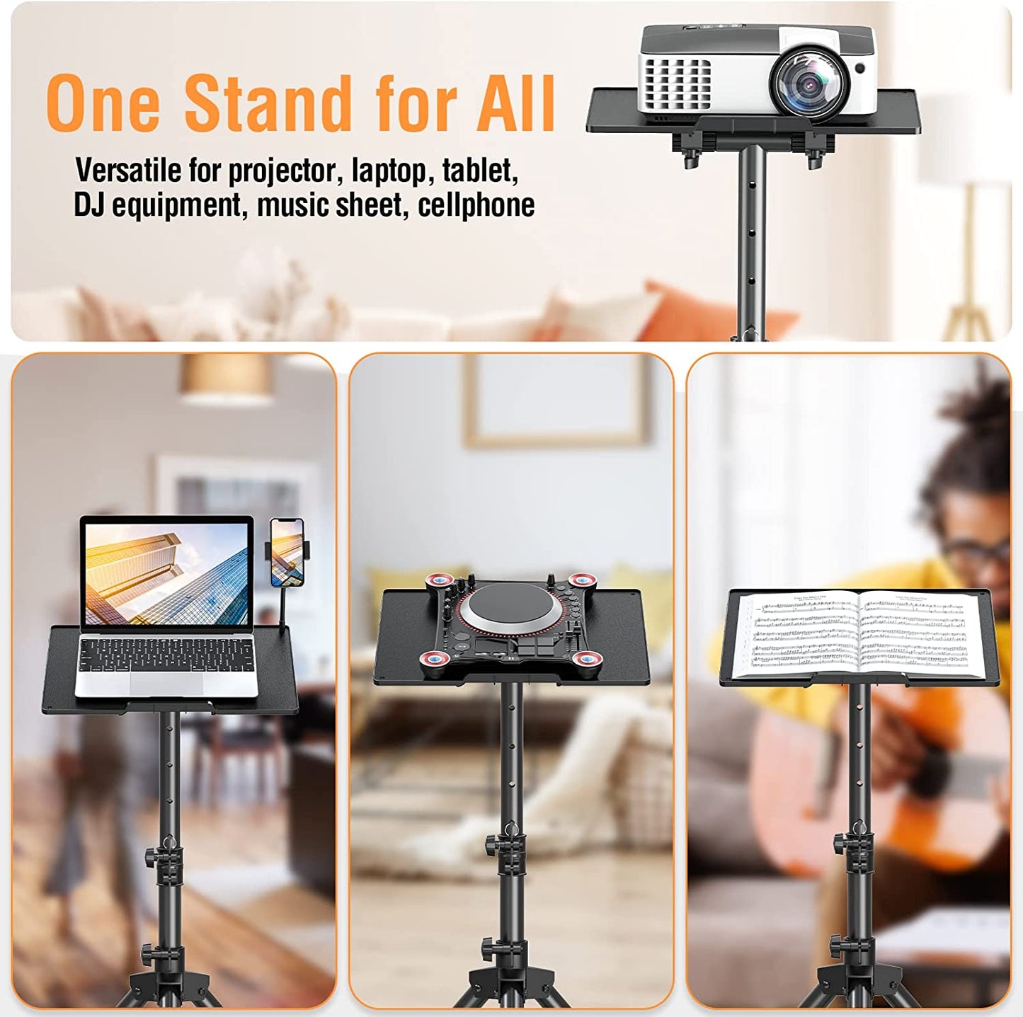 Smatto Tripod Projector Stand with Phone Holder