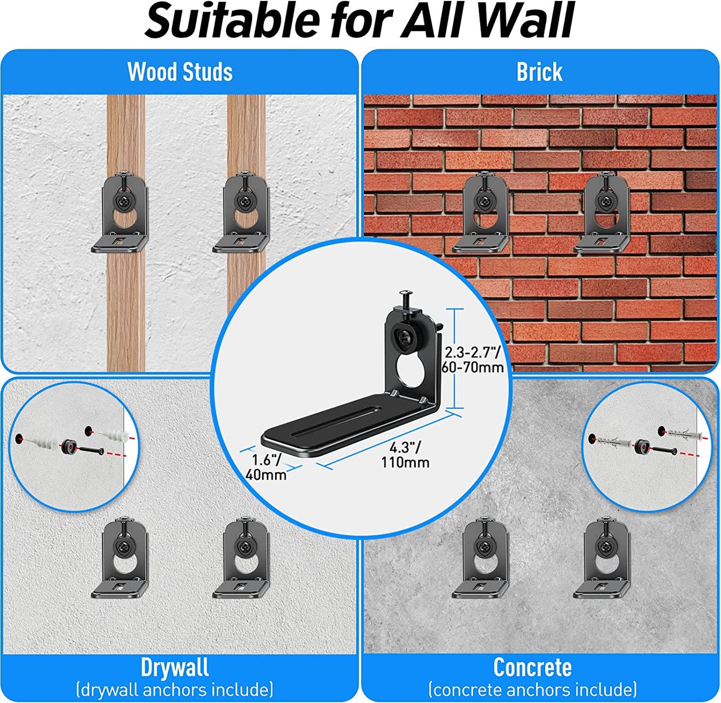 ZIMILAR Universal Soundbar Wall Mount Bracket