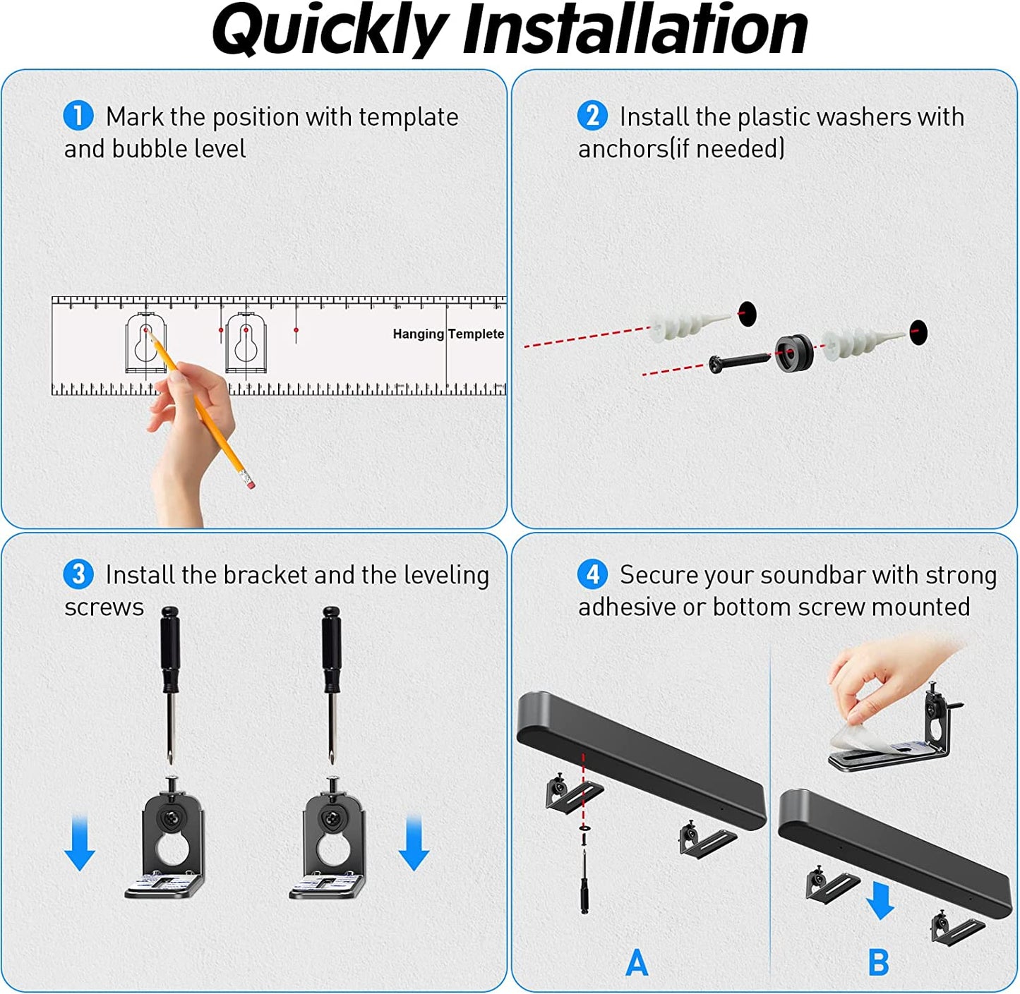 ZIMILAR Universal Soundbar Wall Mount Bracket