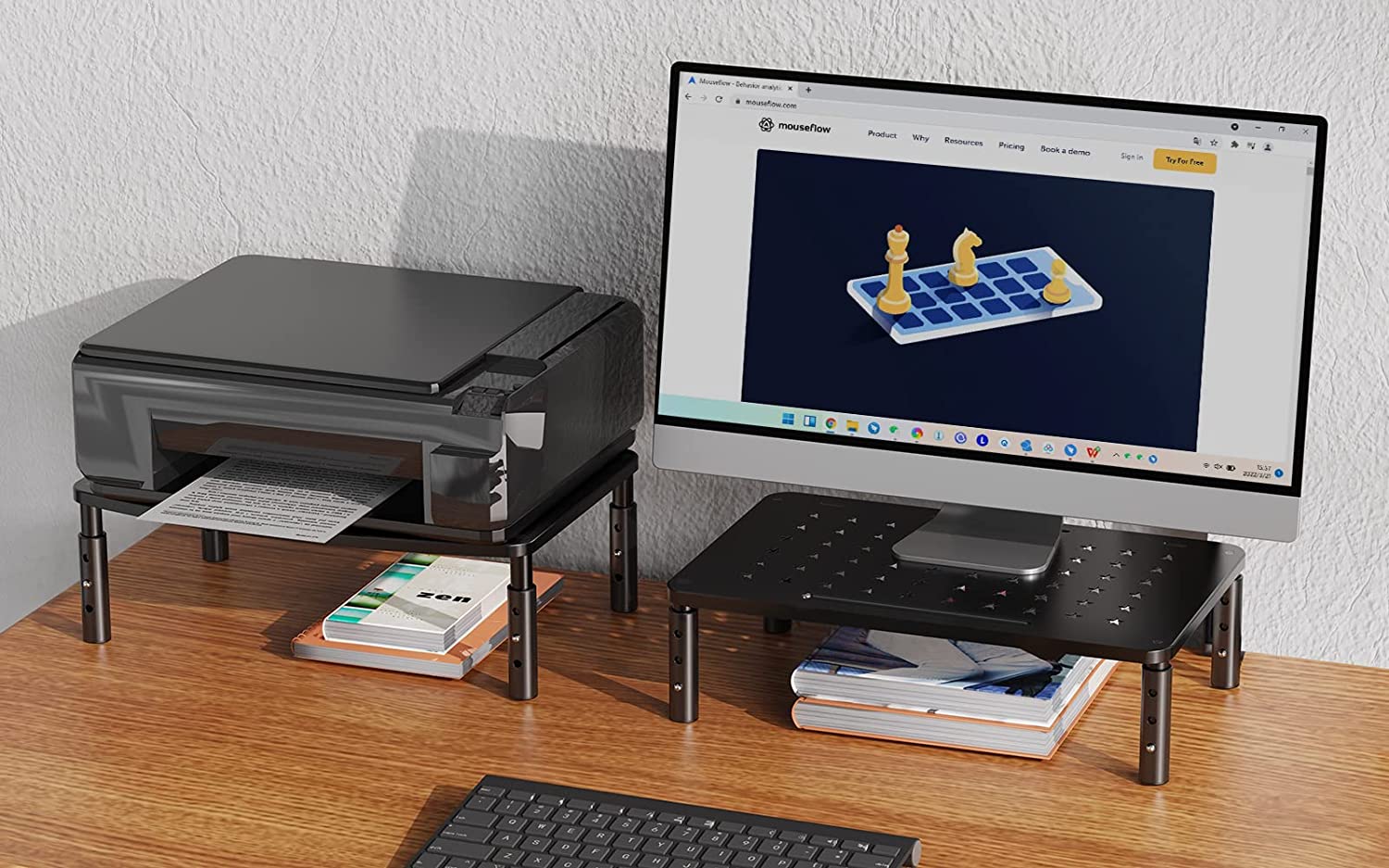 Zimilar 2 Pack monitor stand for computer monitor makes your desk get organized