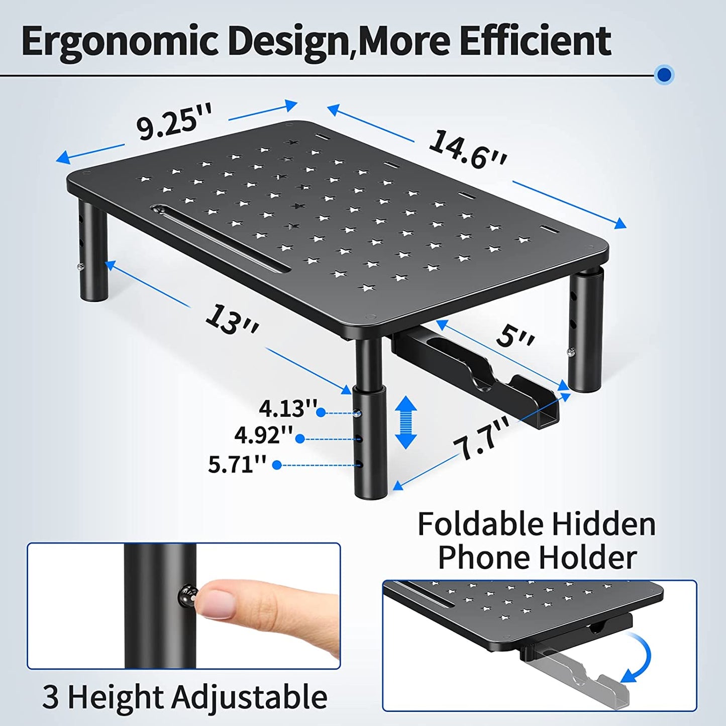 Zimilar 2 Pack height adjustable monitor stand riser