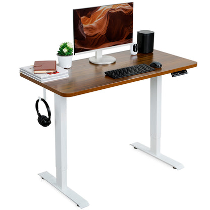 Walnut WOKA Electric Height Adjustable Stand Up Desk with Dual Motors 