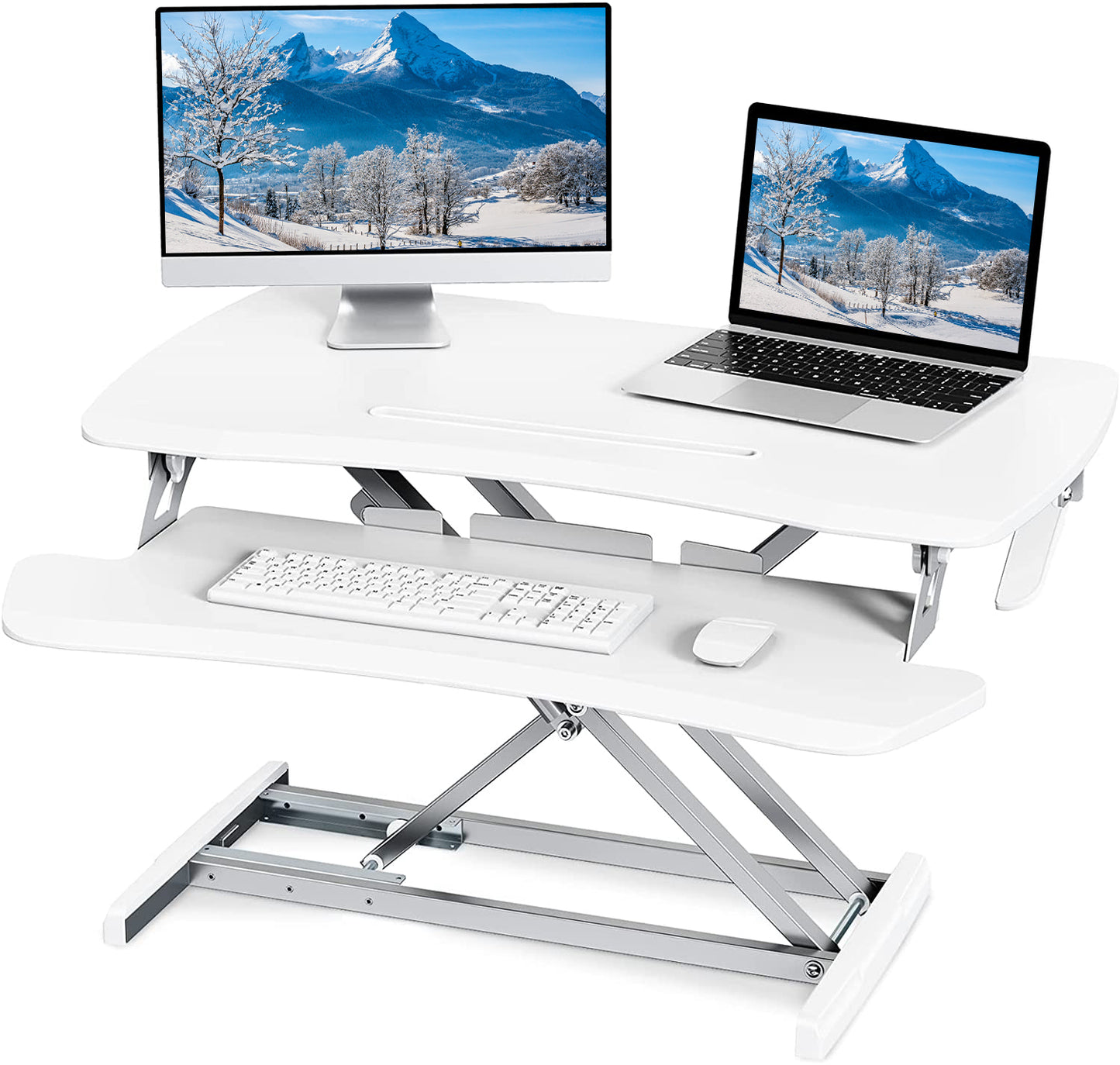 standing desk riser White