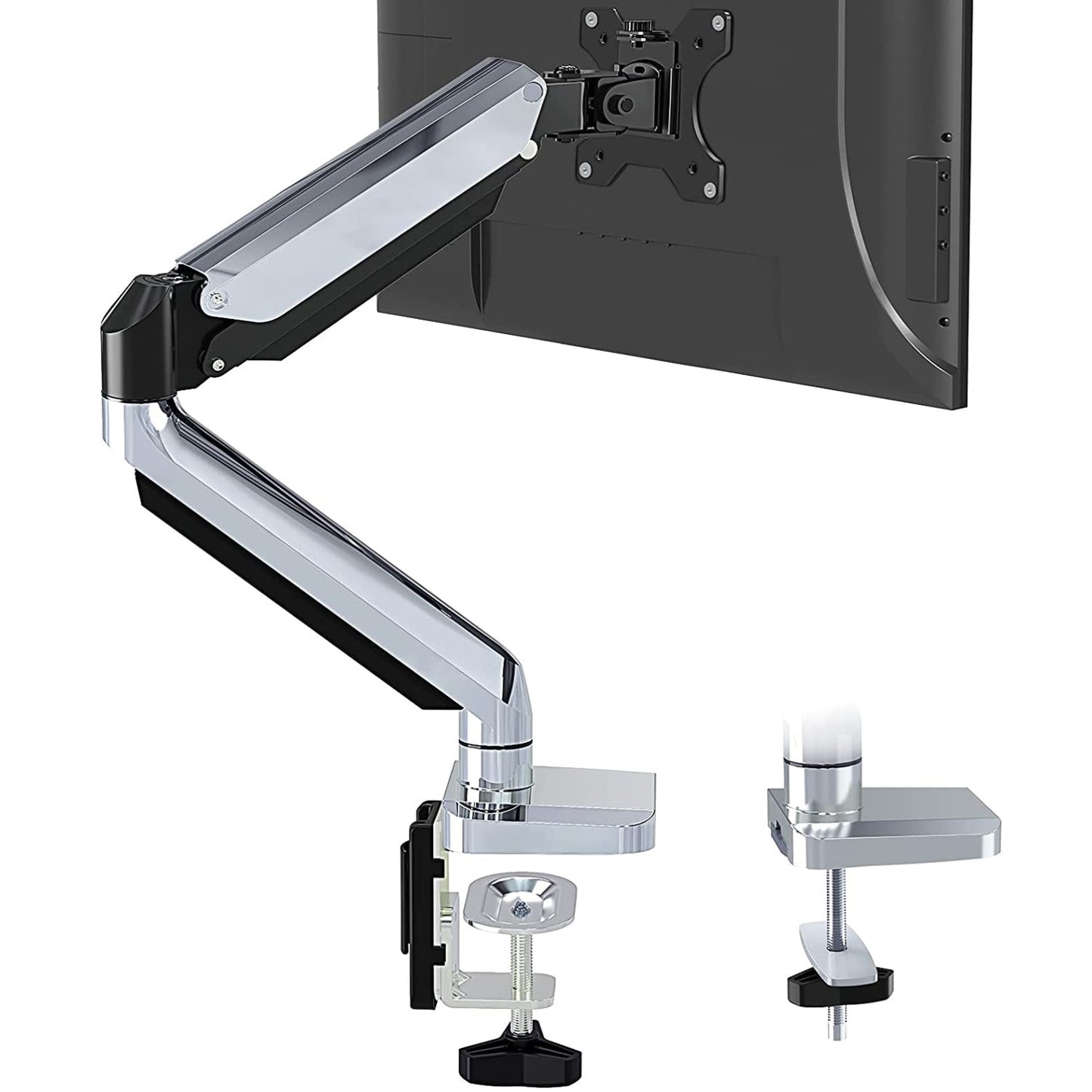 Single Arm MOUNT PRO Polished Aluminium Monitor Desk Mount with Gas Spring Arm