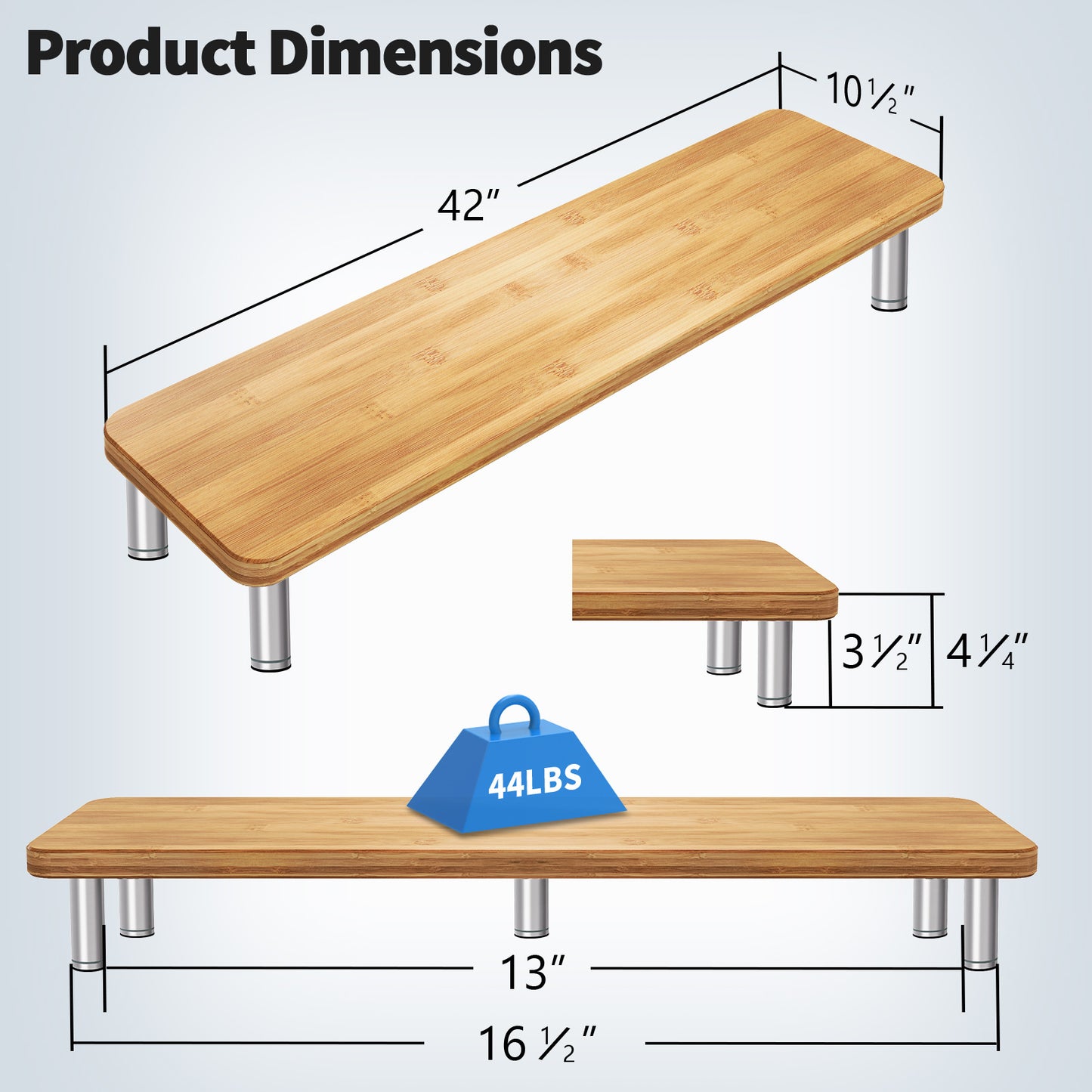 Bamboo Monitor Stand Riser