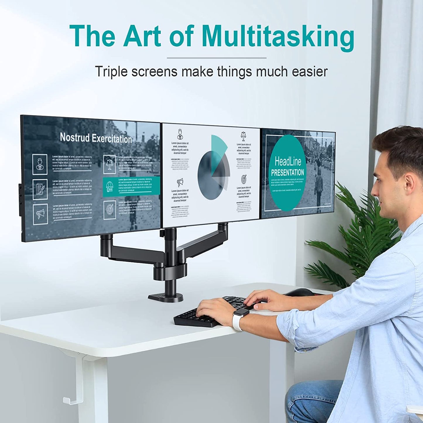 hang 3 monitor at the same time for multitasking