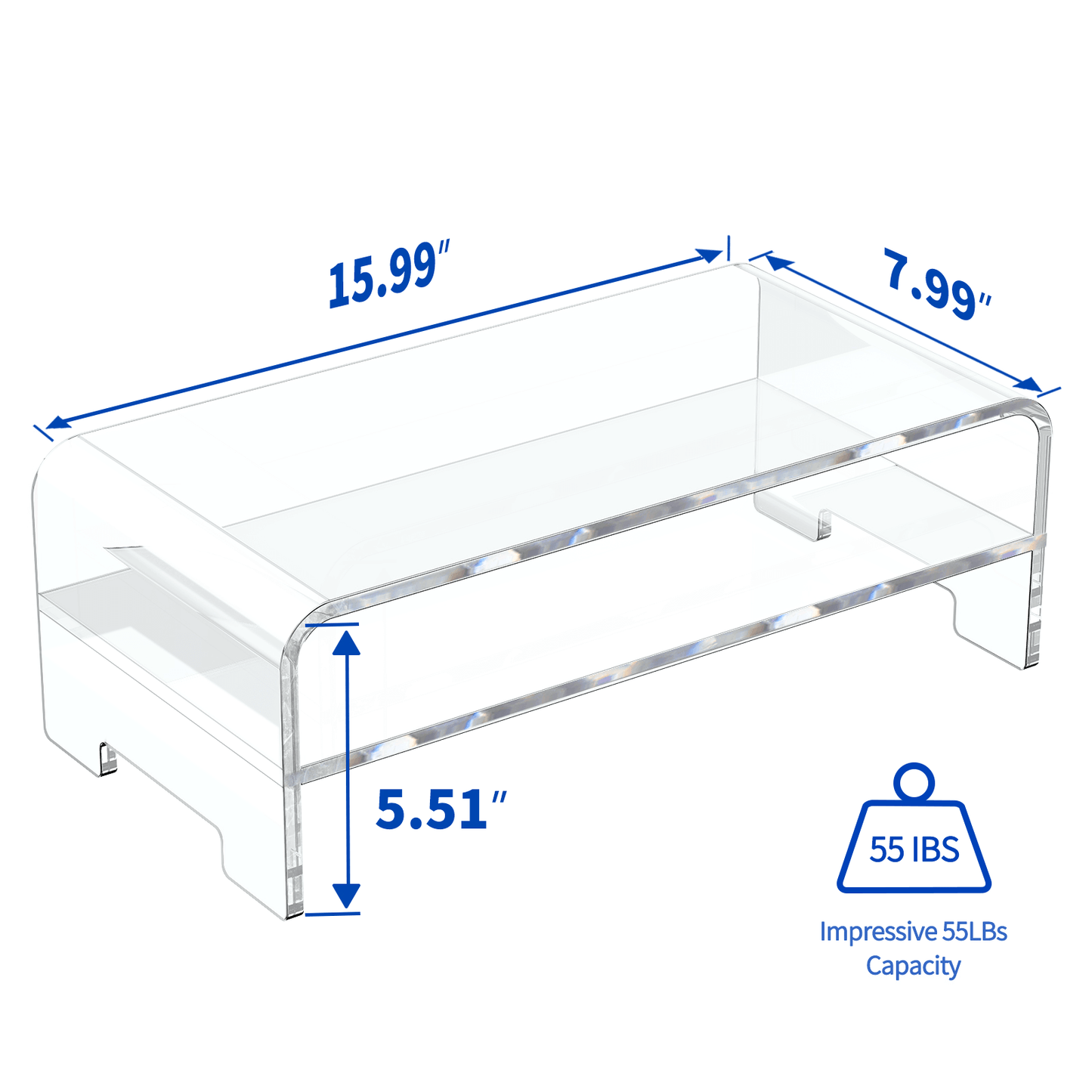 WOKA 2 tiers monitor stand riser weighing up to 55 lbs.