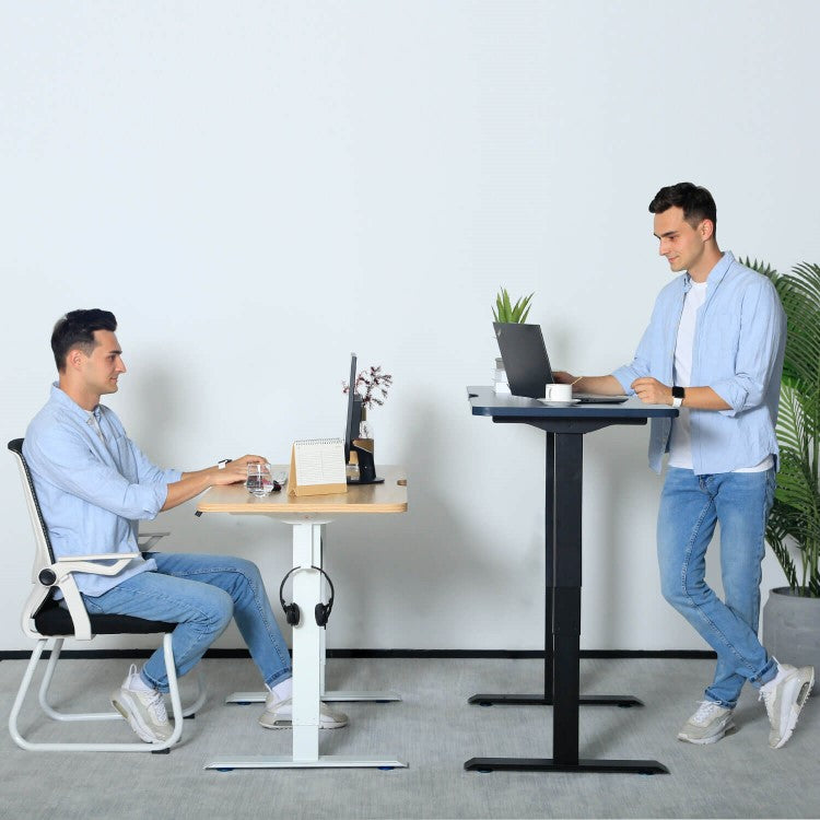 Oak Top height adjustable sit to stand desk for work from home