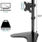 single computer monitor desk stand for 75×75 and 100×100 vesa hole pattern loading up to 17.6 lbs.