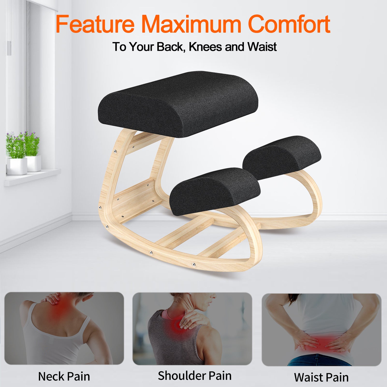 knee chair brings maximum comfort to your back, knees, and waist