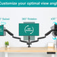 full motion triple monitor arm to customize your optimal view angle