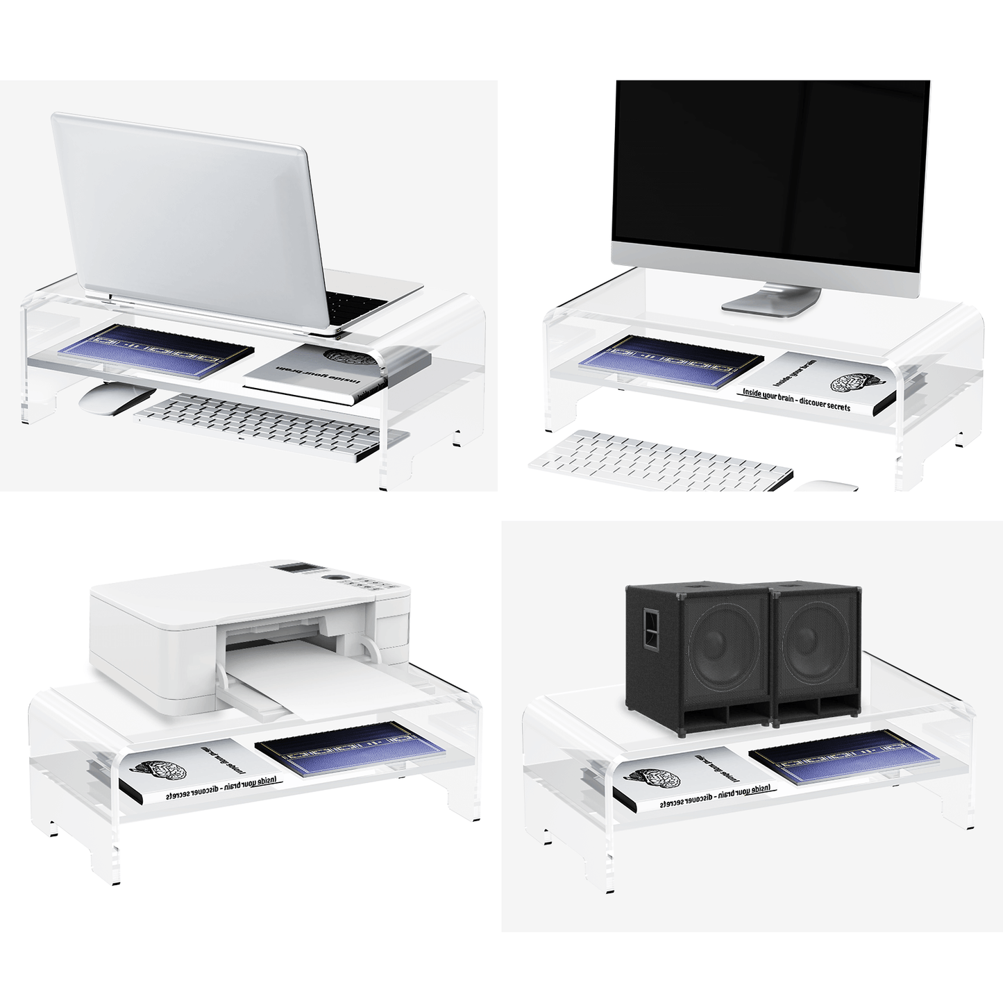 WOKA acrylic computer monitor riser for computer, monitor or printer