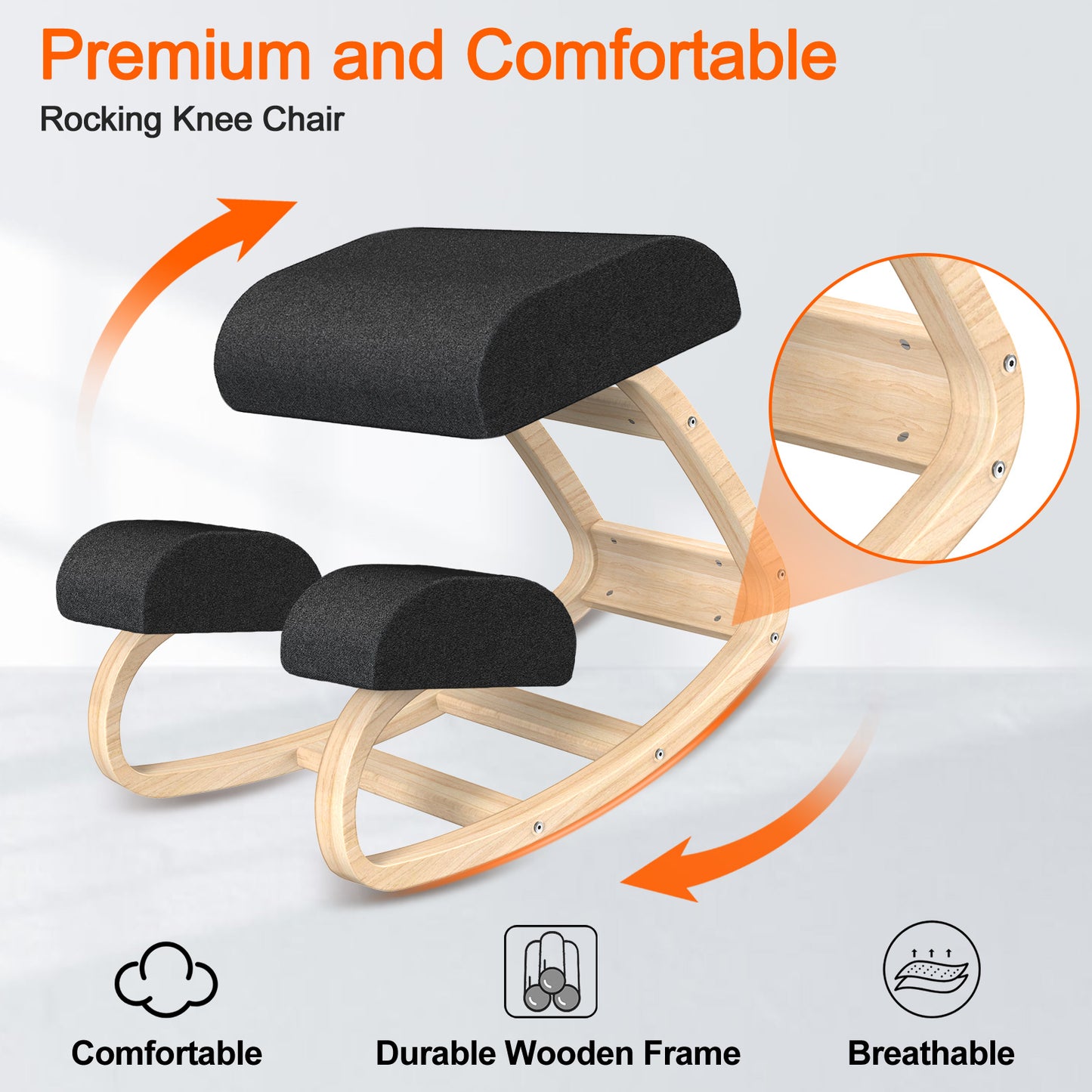 comfortable knee chair Black