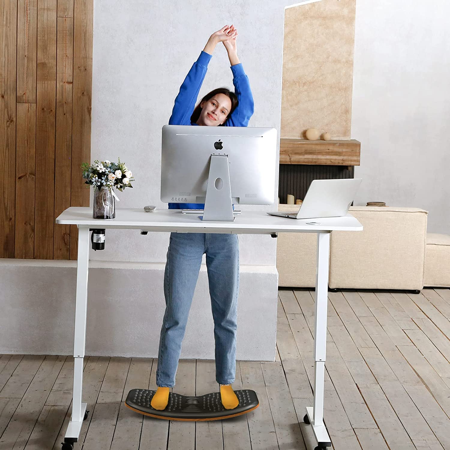 Macway Hot Selling Anti Fatigue Standing Desk Mat Wooden Wobble Balance  Board Stability Rocker with Ergonomic Design - China Anti Fatigue Mat and  Door Mat price