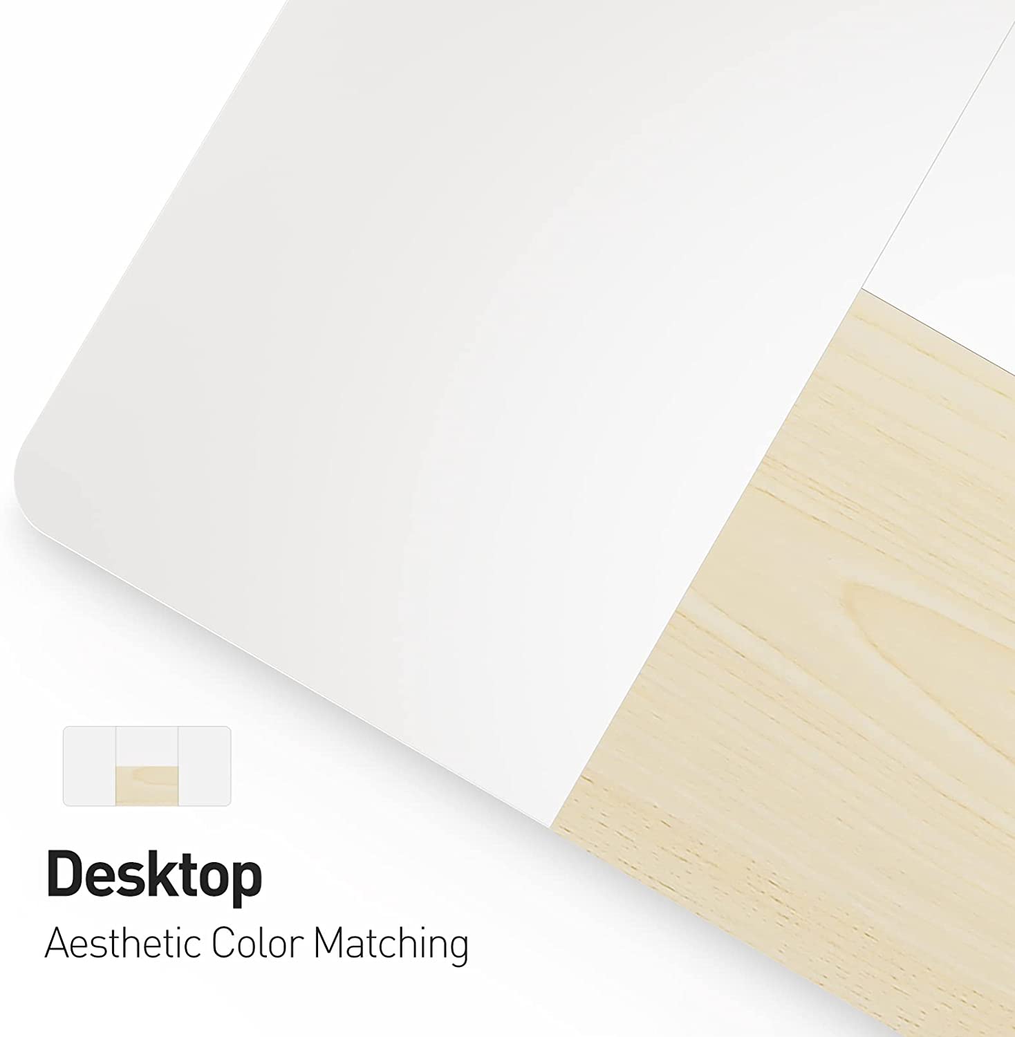 White +Oak stand up desk with white tabletop