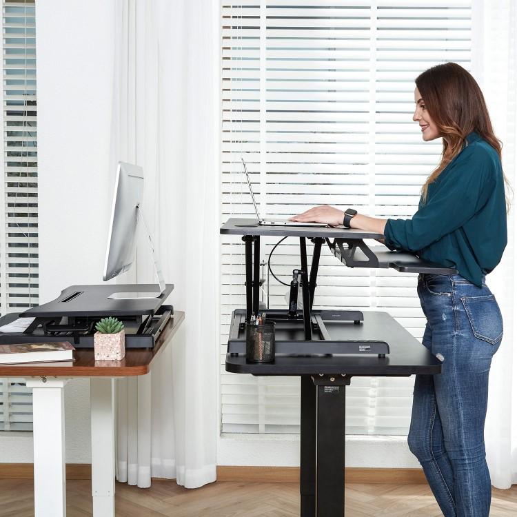 comfortable typing when using stand up desk converter