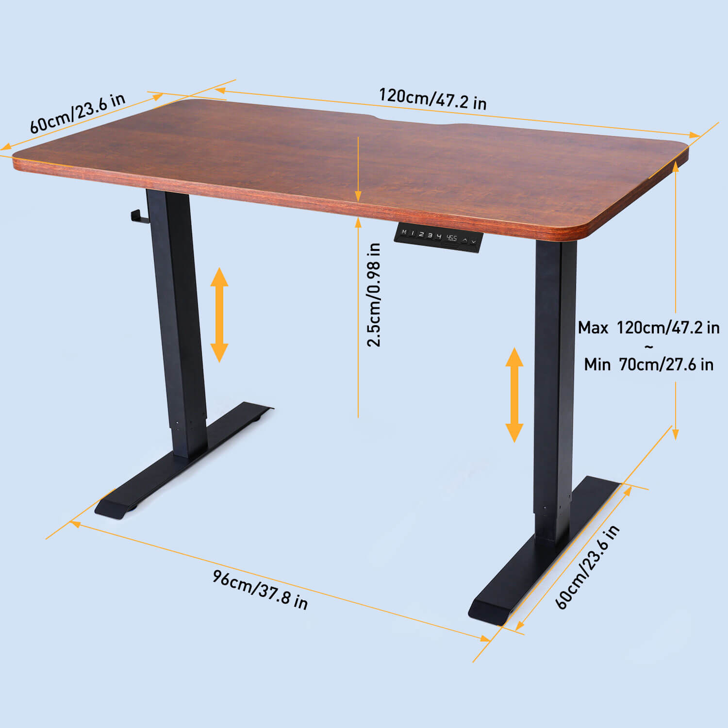 Mahogany standing desk for create an ergonomics workstation