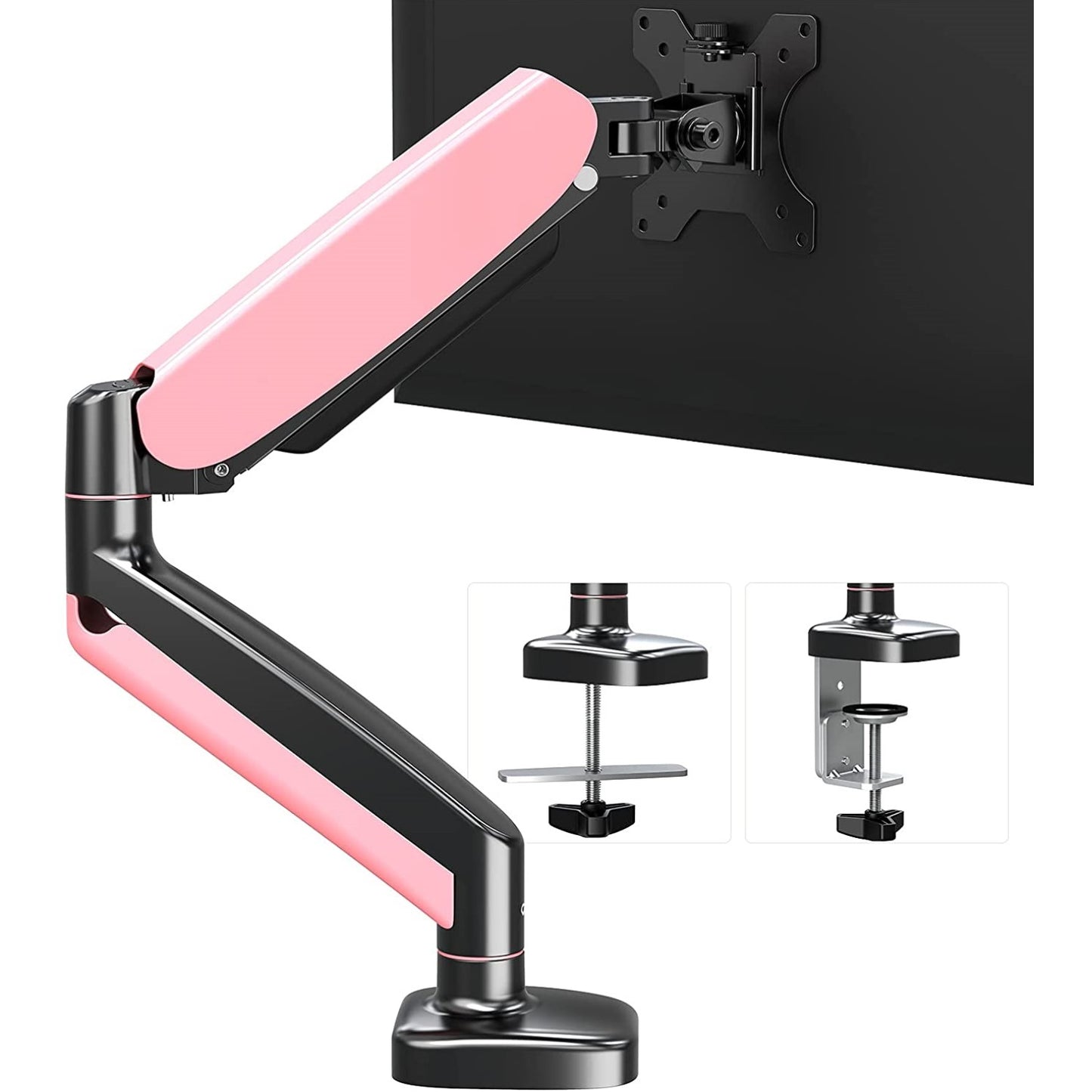 Single Arm Smatto Pink Monitor Desk Mount Stand for 17 to 32 inch LED LCD Screens