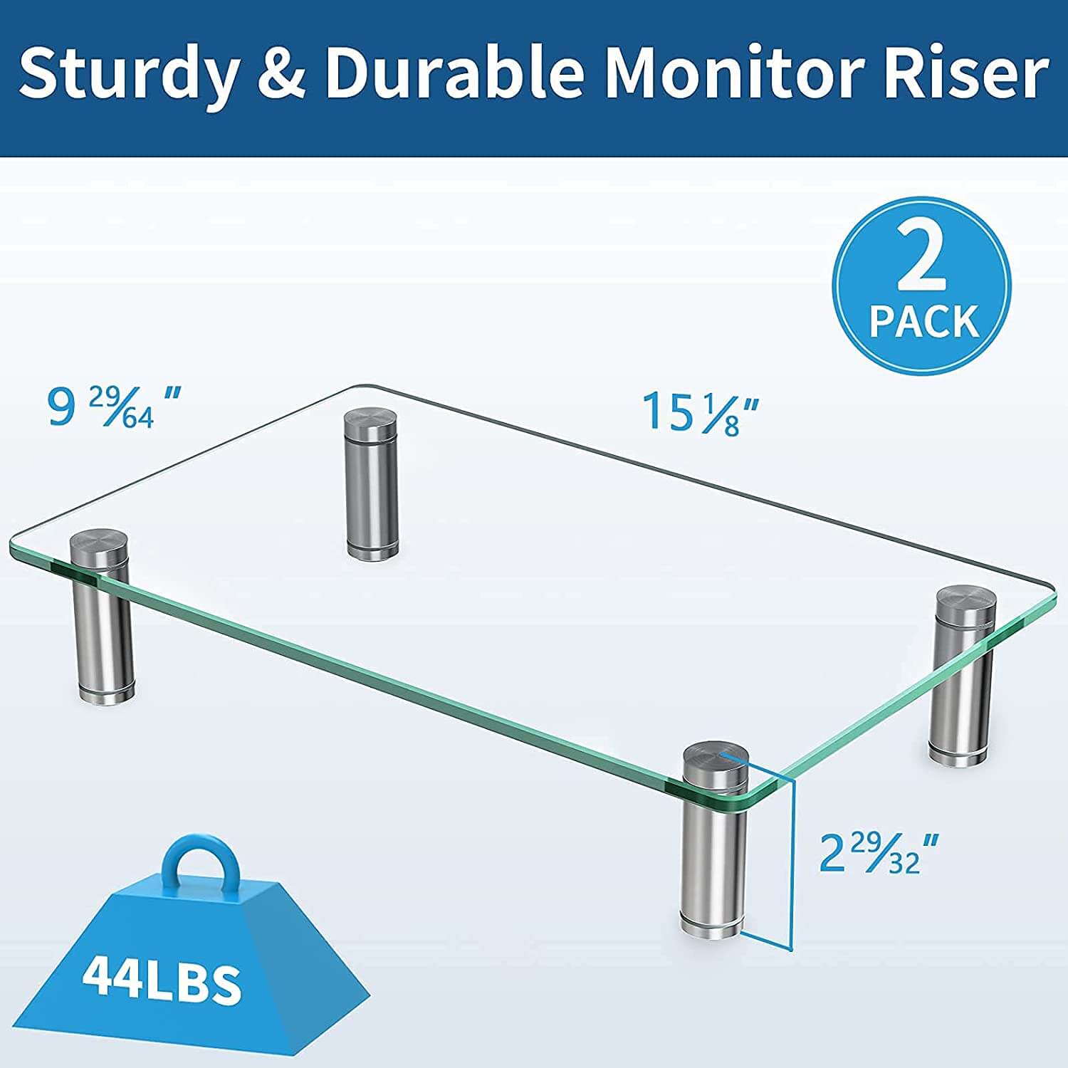 Zimilar  2 Pack Glass monitor stand size