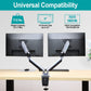 Dual Arms universal monitor desk arm for vesa 75×75 and 150×150mm