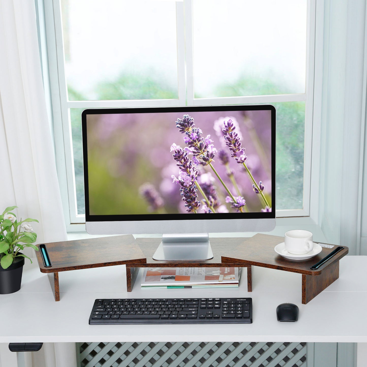 monitor stand for home office Rust Brown