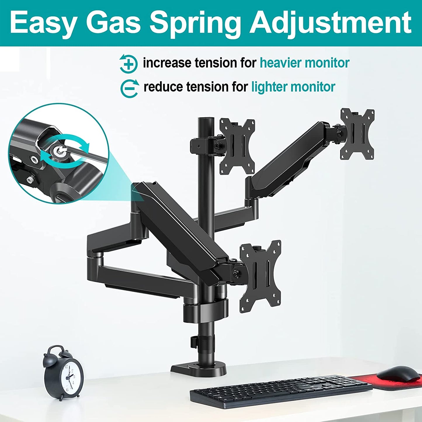 Triple Monitor Mount for 13''-27'' Monitors