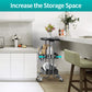 rolling cart increases storage space in the kitchen