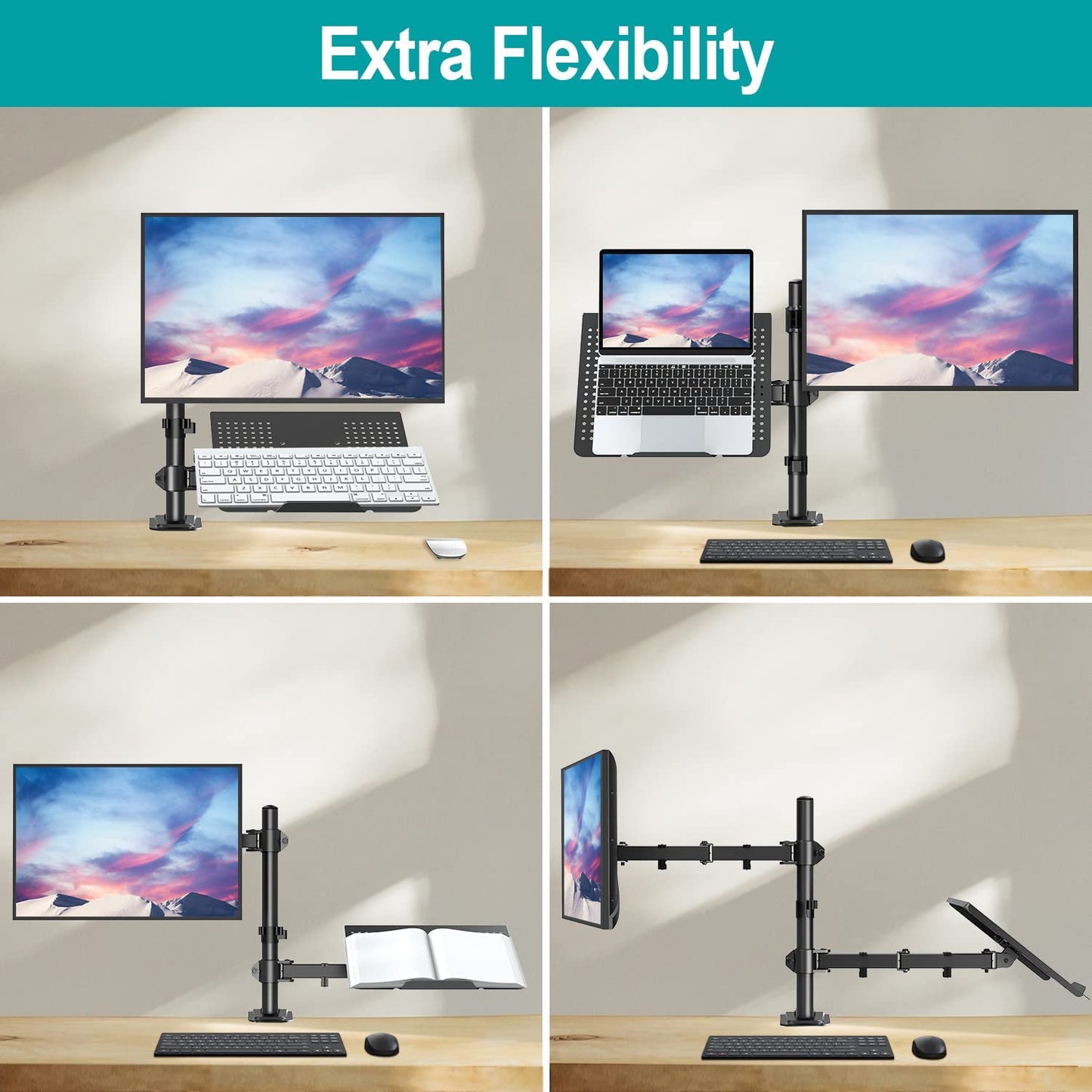notobook desk mount with various combination ways for different needs