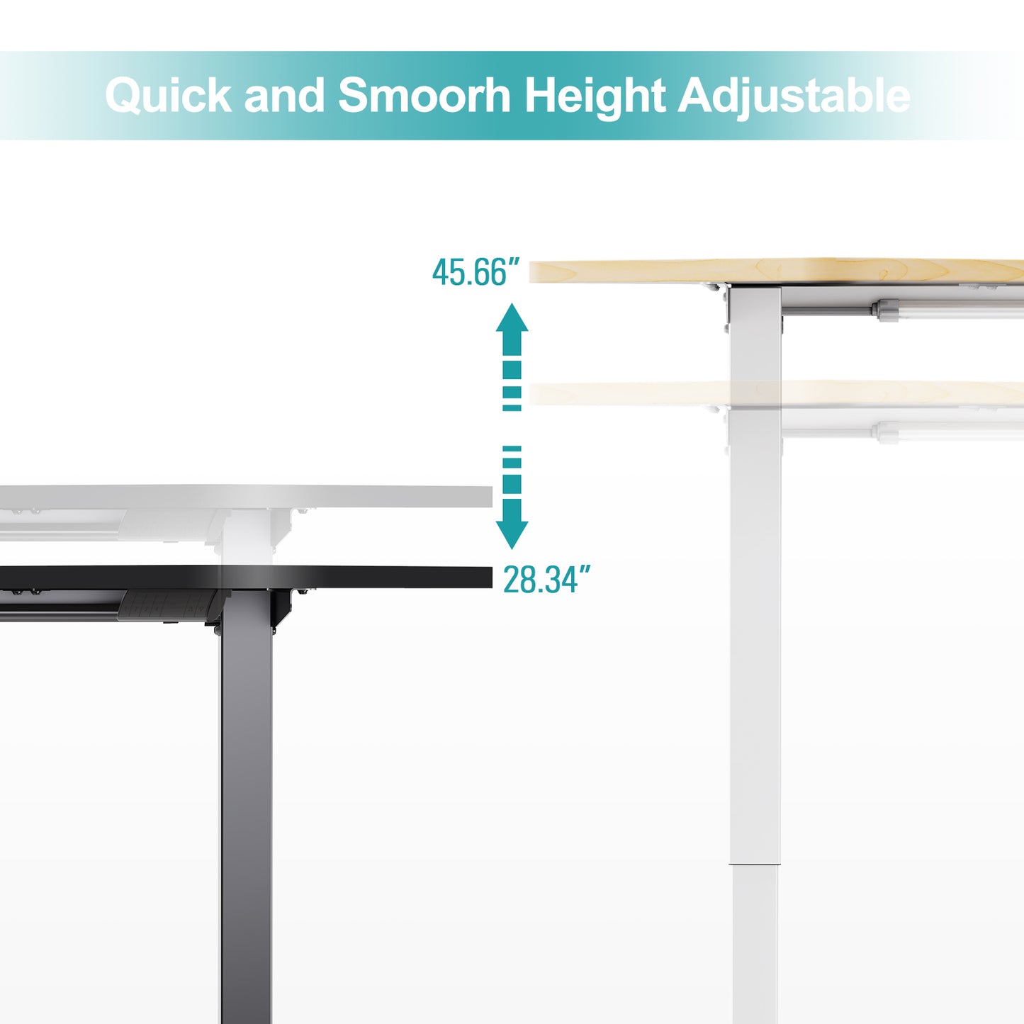 WOKA L Shaped Motorized Corner Standing Desk with Splice Board