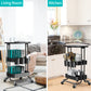 black rolling cart in the living room or kitchen