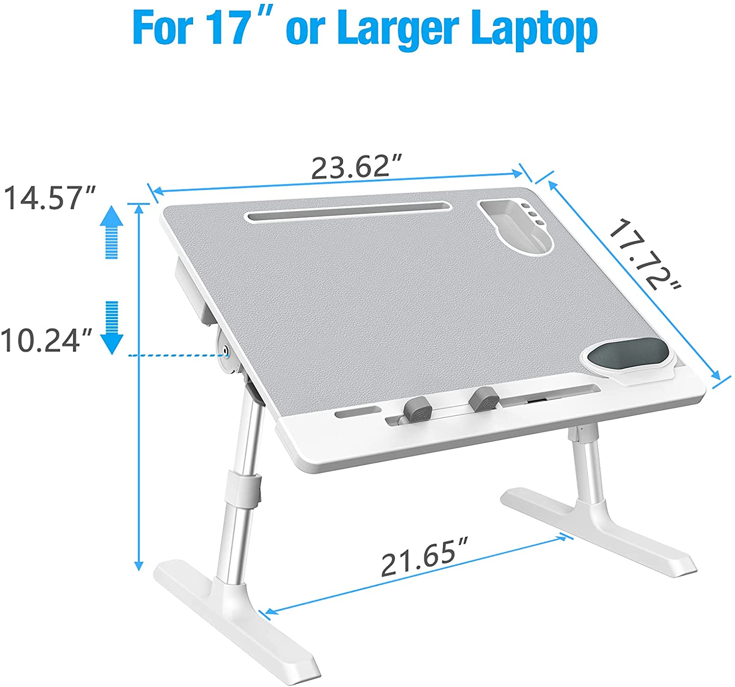 Gray foldable laptop table