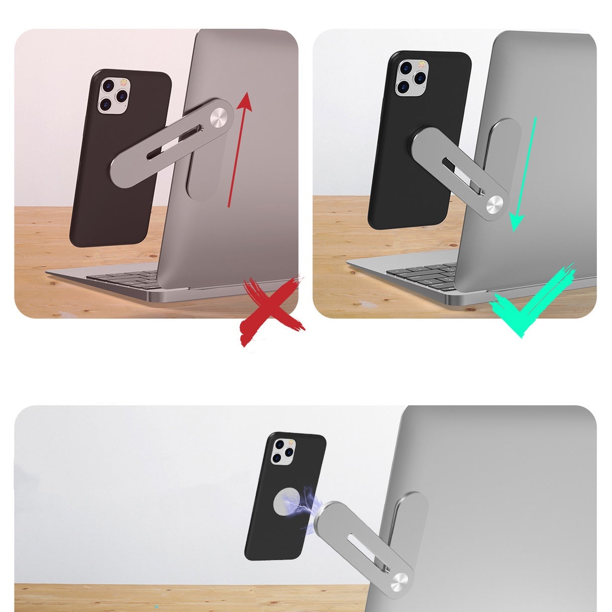 Magnetic Laptop Phone Holder