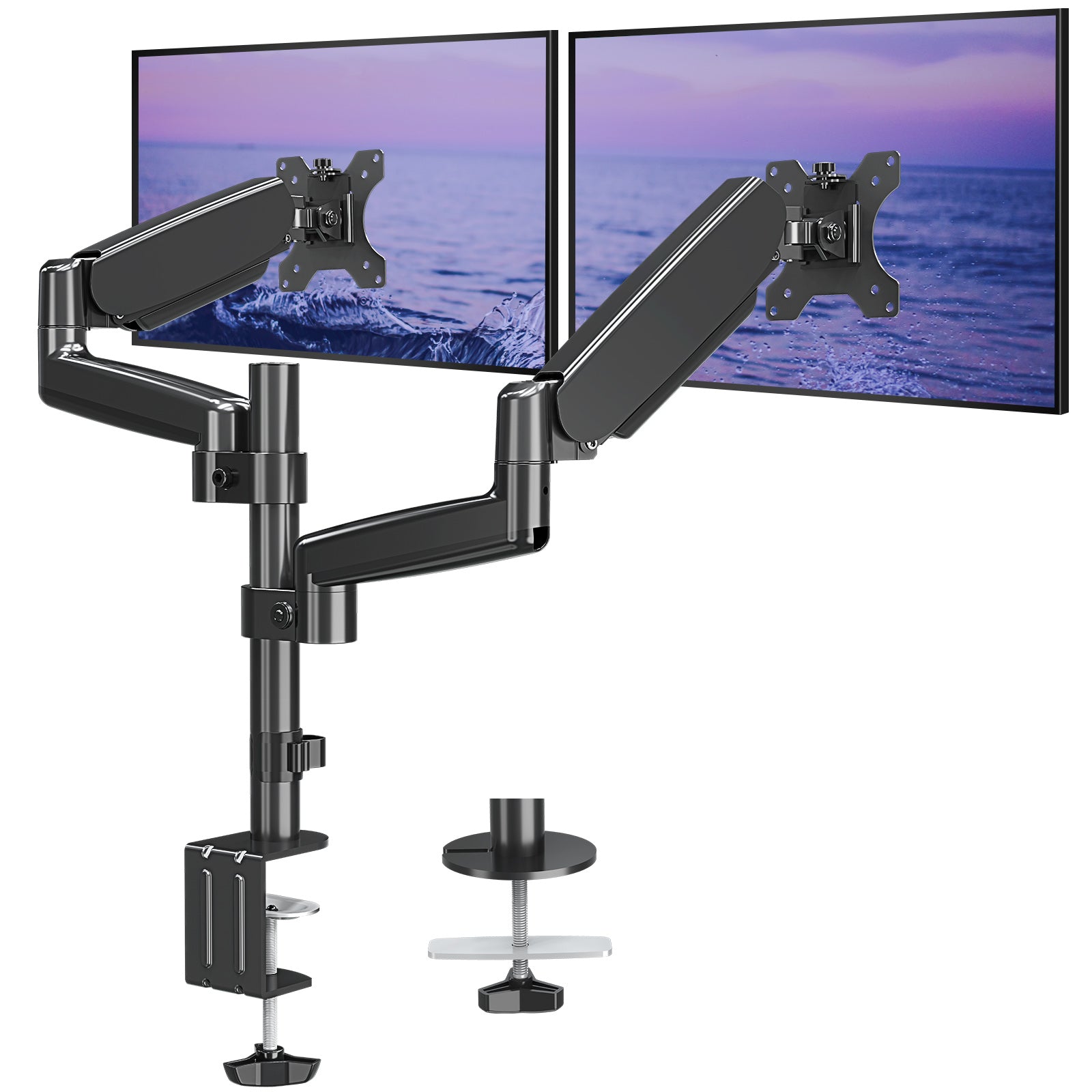 Dual Arms monitor mount with Gas Spring Arm