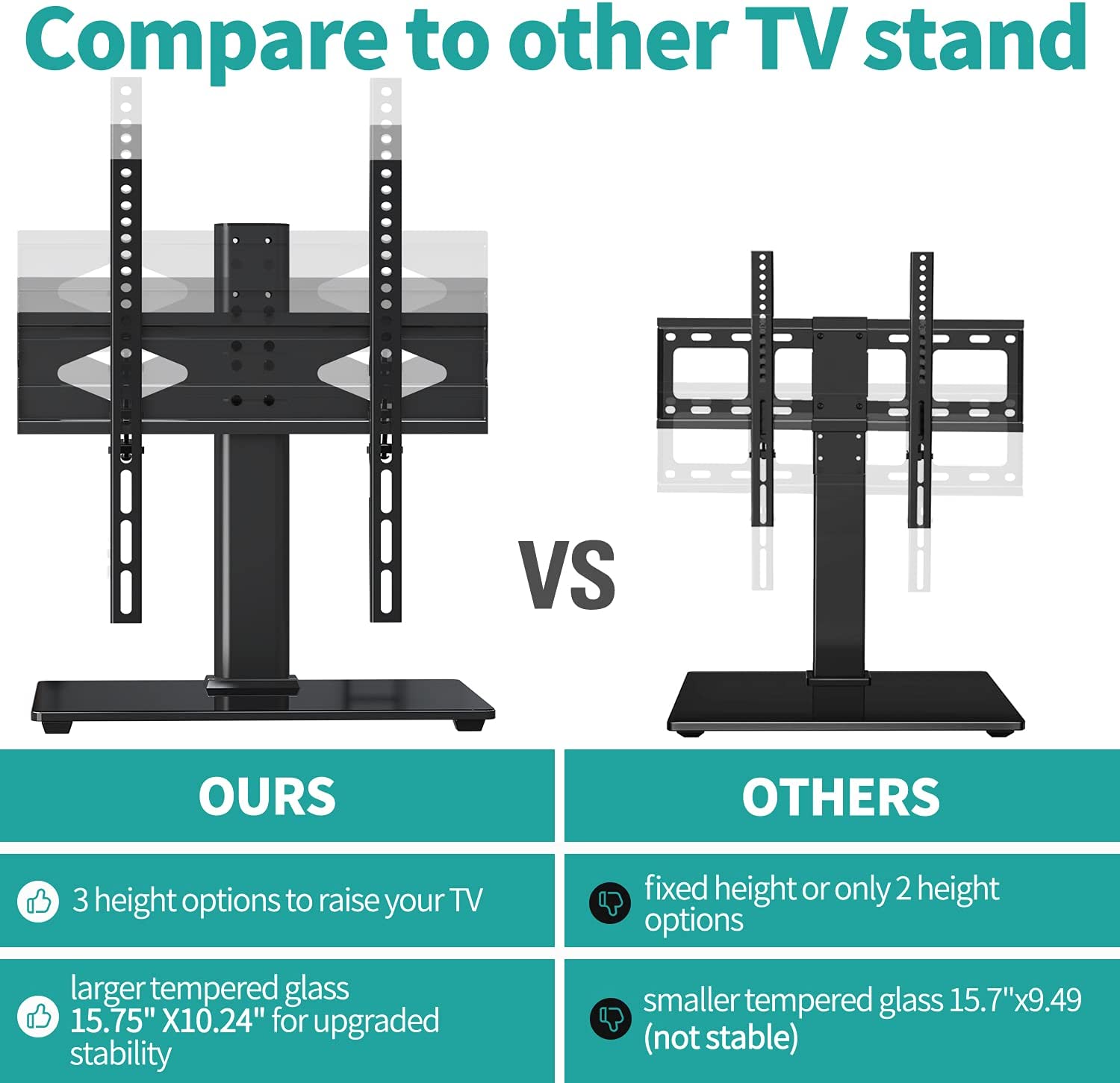 MOUNT PRO Tabletop TV Stand for 37 55 TVs WOKA