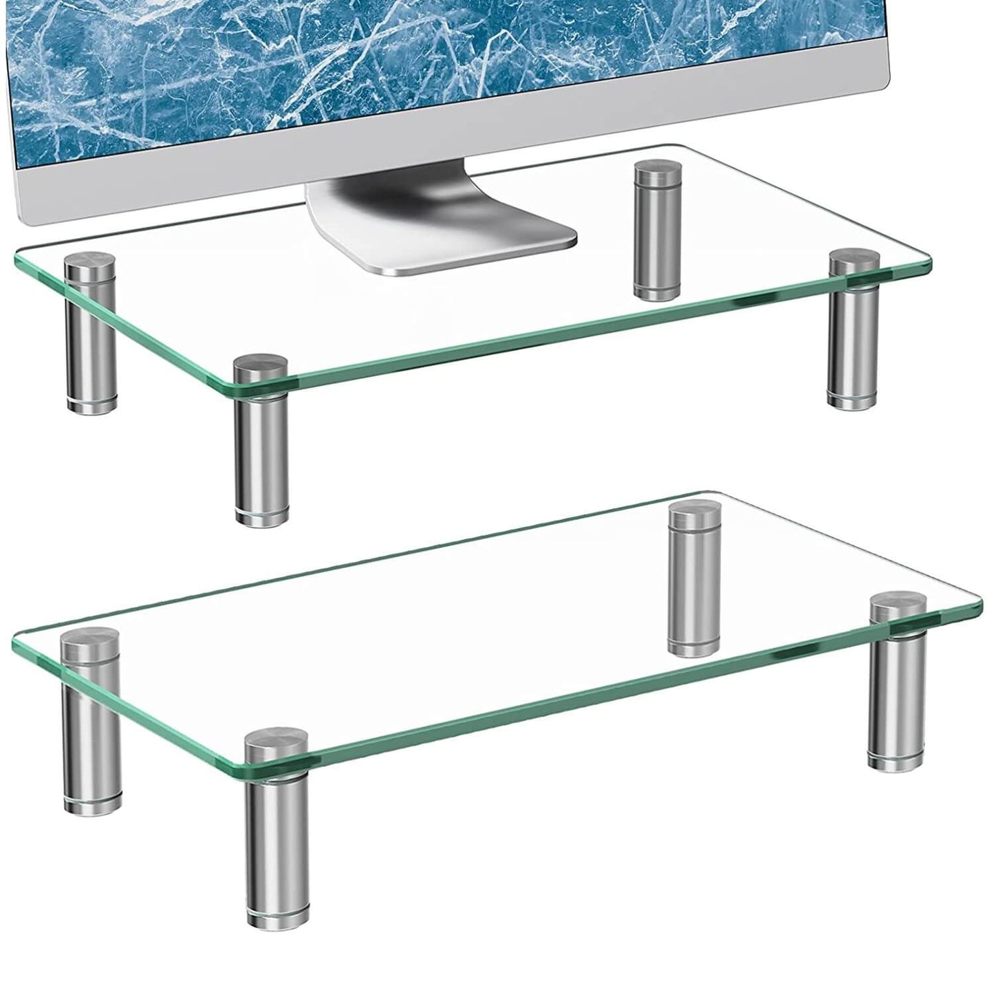 Zimilar 2 Pack Glass computer monitor stand